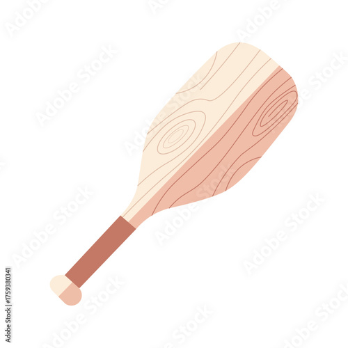 Wooden paddle illustration, simple and natural, perfect for rowing, camping, or outdoor-themed vector design projects.

