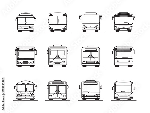 Intercity Bus Line Art Travel Across Cities