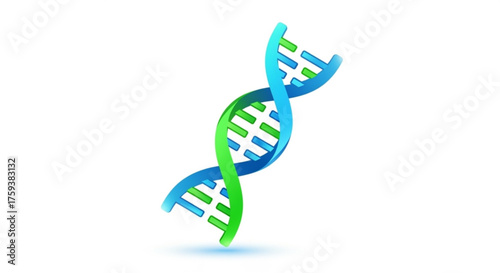 Illustration of a dna molecule, representing genetics, biology, and the building blocks of life, with a double helix structure