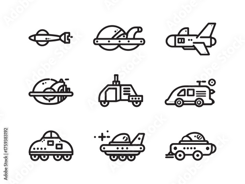 Intergalactic Transport Line Art Beyond Stars