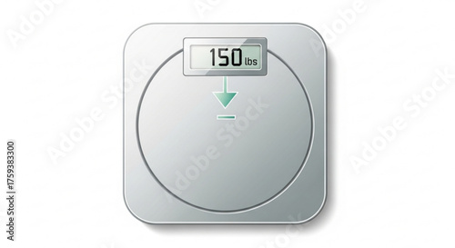 Modern digital bathroom scale displaying a weight of 150 lbs simple design for health and fitness tracking