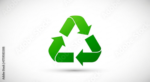 Green recycle sign, a universal symbol for recycling, environmental conservation, and sustainable practices, promoting ecofriendliness