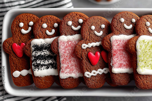 Festive gingerbread men wit...