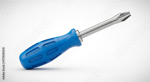 A blue handled screwdriver, a versatile hand tool for tightening or loosening screws in various applications