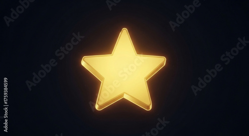 A glowing golden star shines brightly against a dark background, symbolizing achievement, success, and excellence in a captivating display