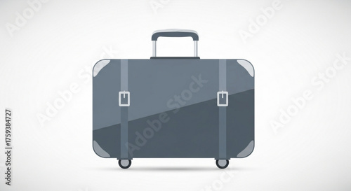 Gray suitcase, a classic design for travel, vacation, or business trip, representing luggage and mobility