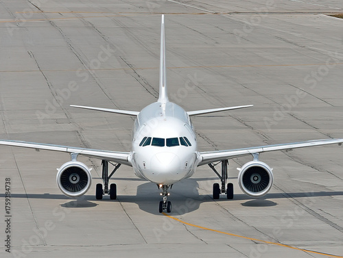 An Airbus A318 plane on tar...