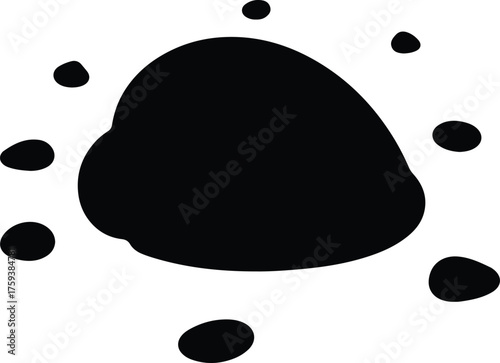 Vector polar bear paw footprint and snow silhouette illustration