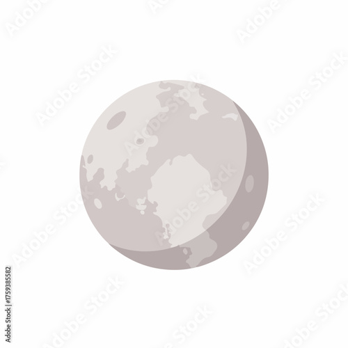Simple Flat Illustration Moon Phase Celestial Body Astrology Astronomy