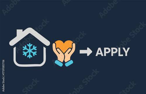 Conceptual illustration for applying to a home heating assistance program.