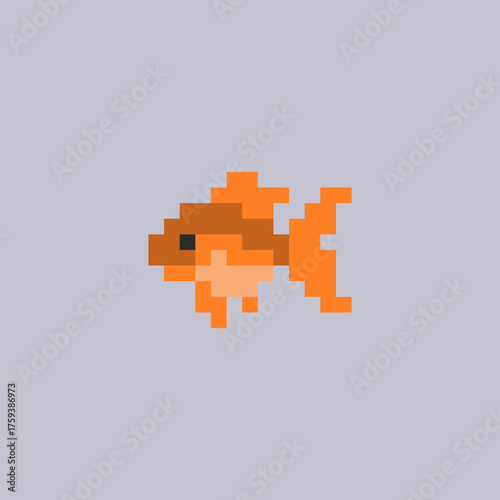 fish in pixel art style