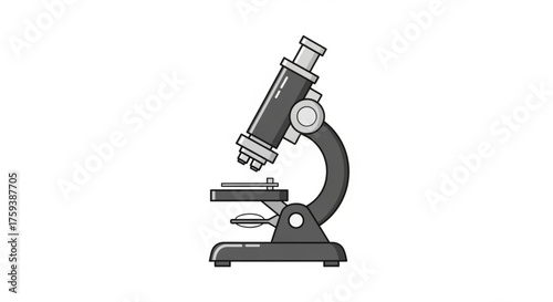 Illustration of a microscope, a scientific instrument for viewing small objects, used in biology and medicine