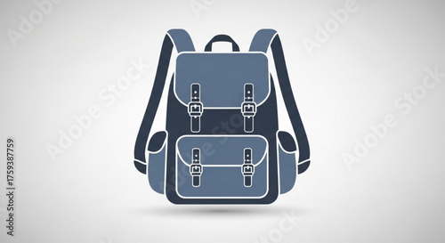 Illustration of a blue school backpack, perfect for backtoschool designs and educational projects with a clean look