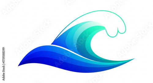 Dynamic blue and green wave logo, ideal for ecofriendly brands, water conservation, or sustainable businesses