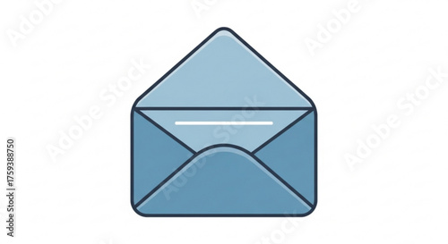 Blue envelope, representing communication, mail, and correspondence in a simple, modern design