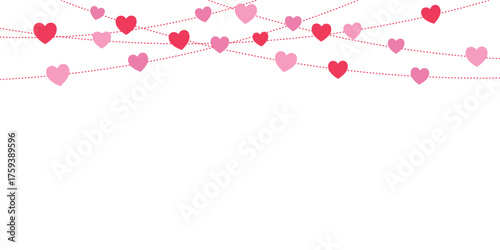 Heart garland design for Valentine's Day vector illustration 