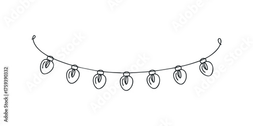 Hand drawn string of lights outline