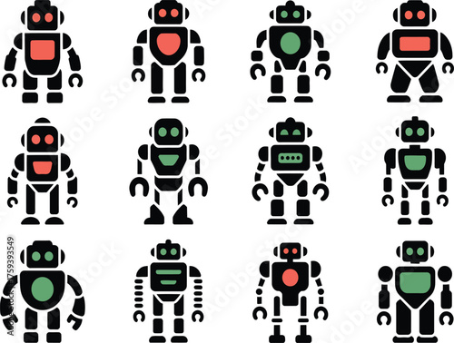 Robot icon set