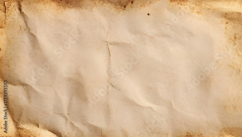 Brown recycled craft paper texture as background. Old vintage page. Pattern rough art creased grunge letter. Hardboard with copy space for text. Vector illustration.