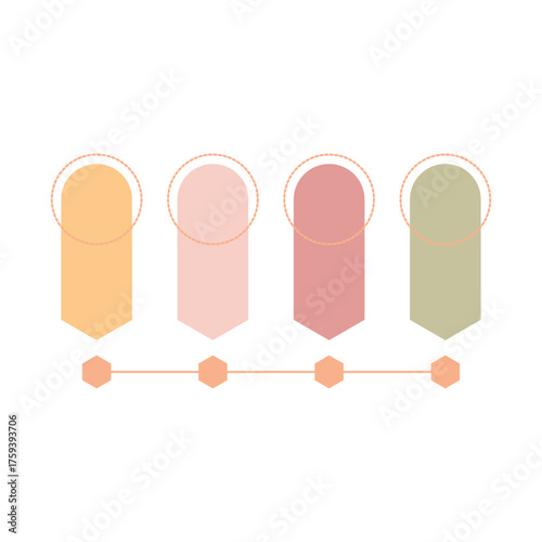 Stylish timeline with rounded vertical bars and milestone markers. Ideal for business growth charts, step diagrams, and presentation visuals.