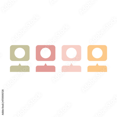 Simple square block timeline with clean pastel shapes. Great for process infographics, corporate presentations, and project overviews.