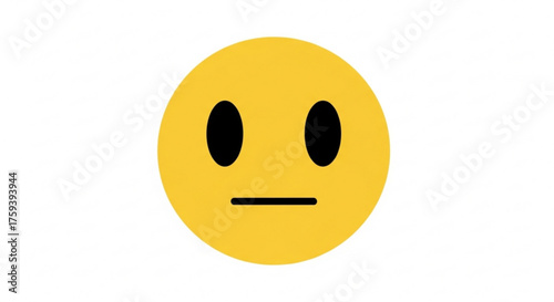 A neutral emoji with a straight face, conveying a sense of indifference, calmness, or lack of strong emotion