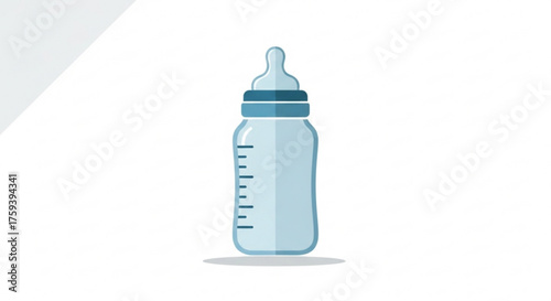 Baby bottle with scale a symbol of infant feeding, nutrition, and care for newborns