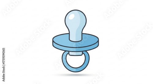 A blue baby pacifier with a round handle, a comforting tool for infants to soothe and calm them down when upset