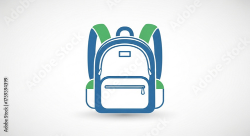 Illustration of a backpack, representing school, education, travel, adventure, and the tools for learning and exploration