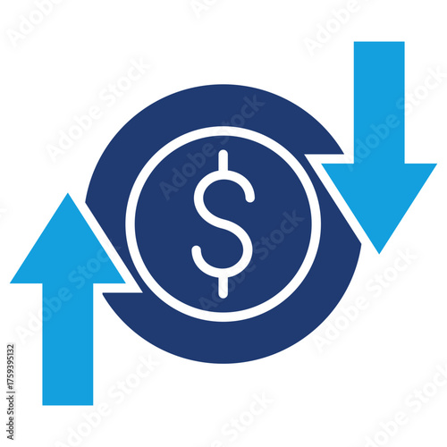 Profit Loss Flat Blue Icon