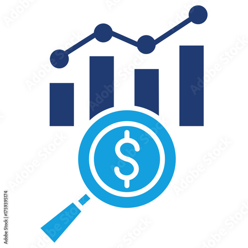 Analysis Flat Blue Icon