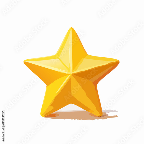 Isolated yellow star on white background graphic illustration