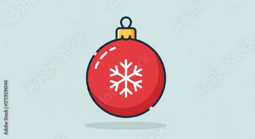 Festive red christmas ornament with a snowflake design, adding a touch of holiday cheer to your decorations