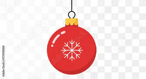 Festive red christmas ornament with a snowflake design, adding a touch of holiday cheer to your decorations
