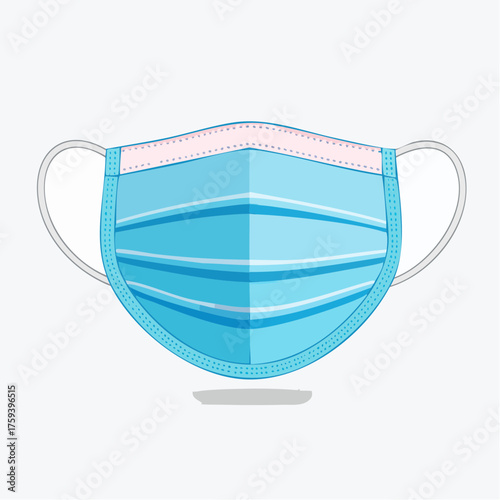 Medical mask isolated on white background for health safety protection