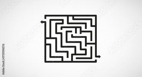 Square maze with a clear solution path, , offering a symbolic representation of problemsolving and strategic thinking