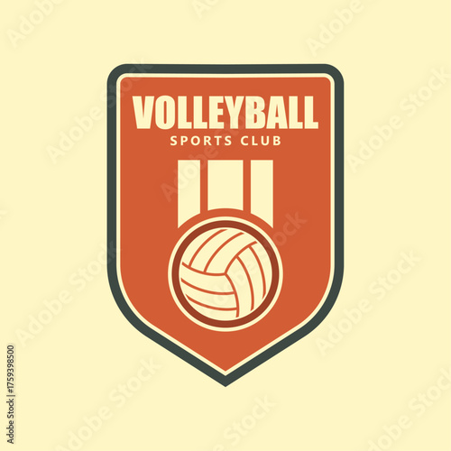 Volleyball Sports Club Logo and Pennant Flag Template