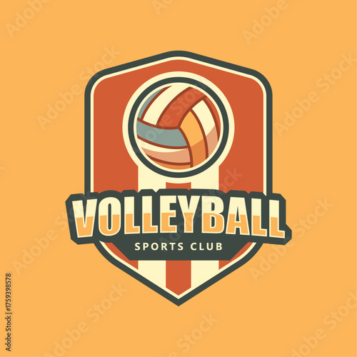 Retro Logo Concept for Volleyball Sports Club