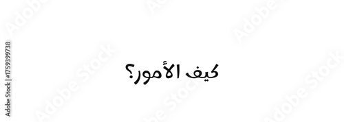 Elegant Arabic Calligraphy How Are Things Question in Black Ink