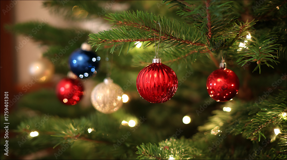 Naklejka premium christmas tree with balls