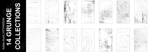 Vector bundle of 14 grunge dust texture 