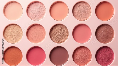 Warm Toned Eyeshadow Palette with Nude Pink and Brown Shades.