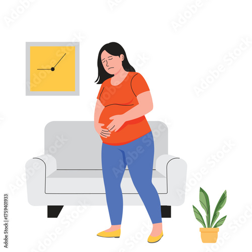 Contractions begin before going to hospital illustration