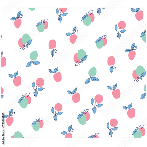 apply fruit palm all over pattern print illustration