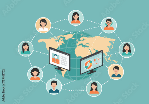 Global Online Team Collaboration and Remote Work Network