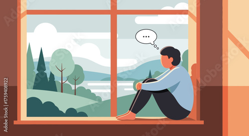 Person sitting by window contemplating lifes challenges.