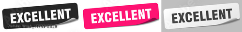excellent sticker. excellent sticker set on white background