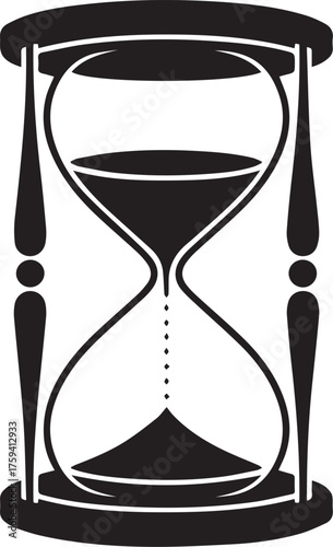 Classic hourglass silhouette symbolizing time passing and urgency represents measurement and chronology in historical contexts and modern applications vector