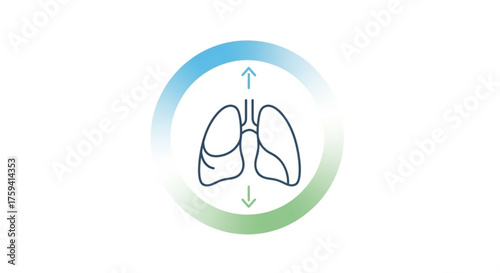 Lung health respiratory system breathing exercise pulmonary function wellness and healthcare illustration icon