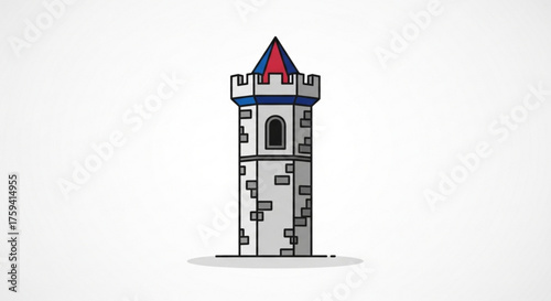 Medieval castle tower illustration vector graphic design architecture ancient building stronghold fantasy kingdom